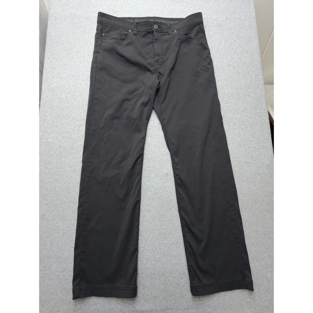 PrAna Pants Mens 36x32 Gray Slim Fit Nylon Stretch Casual Travel Everyday